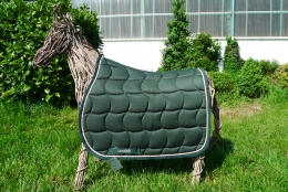 Schabracke grn, beige Zierkordel, grne Borde