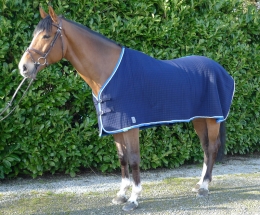 Thermatexdecke dunkelblau, wei�e Zierkordel, royalblaue Borde