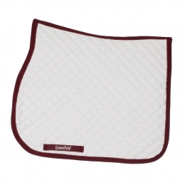 Schabracke wei�, kleine Waffelsteppung, bordeaux Borde