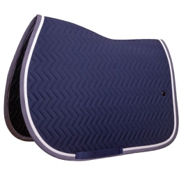 Ergonomische Schabracke dunkelblau mit grauer Borde und wei�er Biese