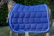 Schabracke royalblau, weie Zierkordel, royalblaue Borde